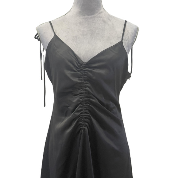 Jason Wu Black Satin Slip Dress L Midi Gown Cocktail Wedding Party Prom Glam NWT - Picture 4 of 9